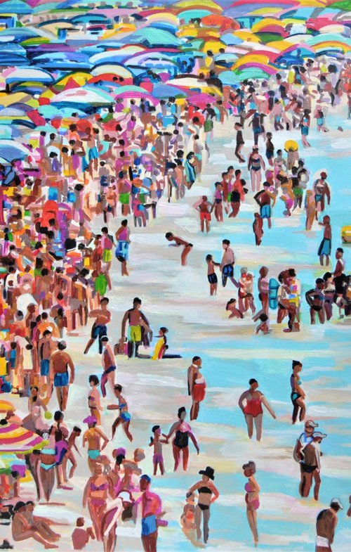 At the beach ,Extra Large / 142 x 92 x 4 cm by Alexandra Djokic