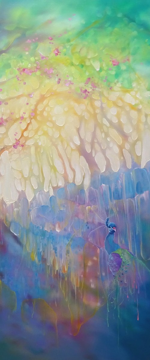 Peacock Making an Appearance by Gill Bustamante