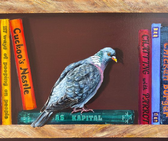 Bookshelf with birds #26