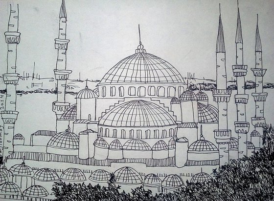 blue Mosque in line