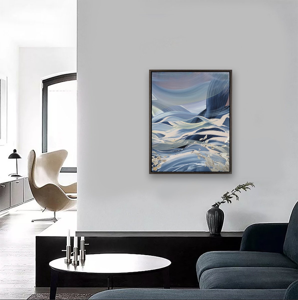 Abstract Acrylic Painting By Novi Lim, 20 X 25", Riders On The Storm, Original Artwork