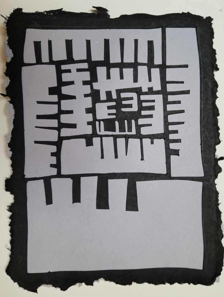 Abstract Collage By Anna Jannack, 9 X 11, Shapes Jammin Vi, Original Artwork