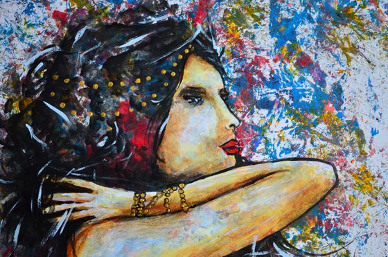 Gypsy Dream - Expressive Original Modern Painting Art Portrait