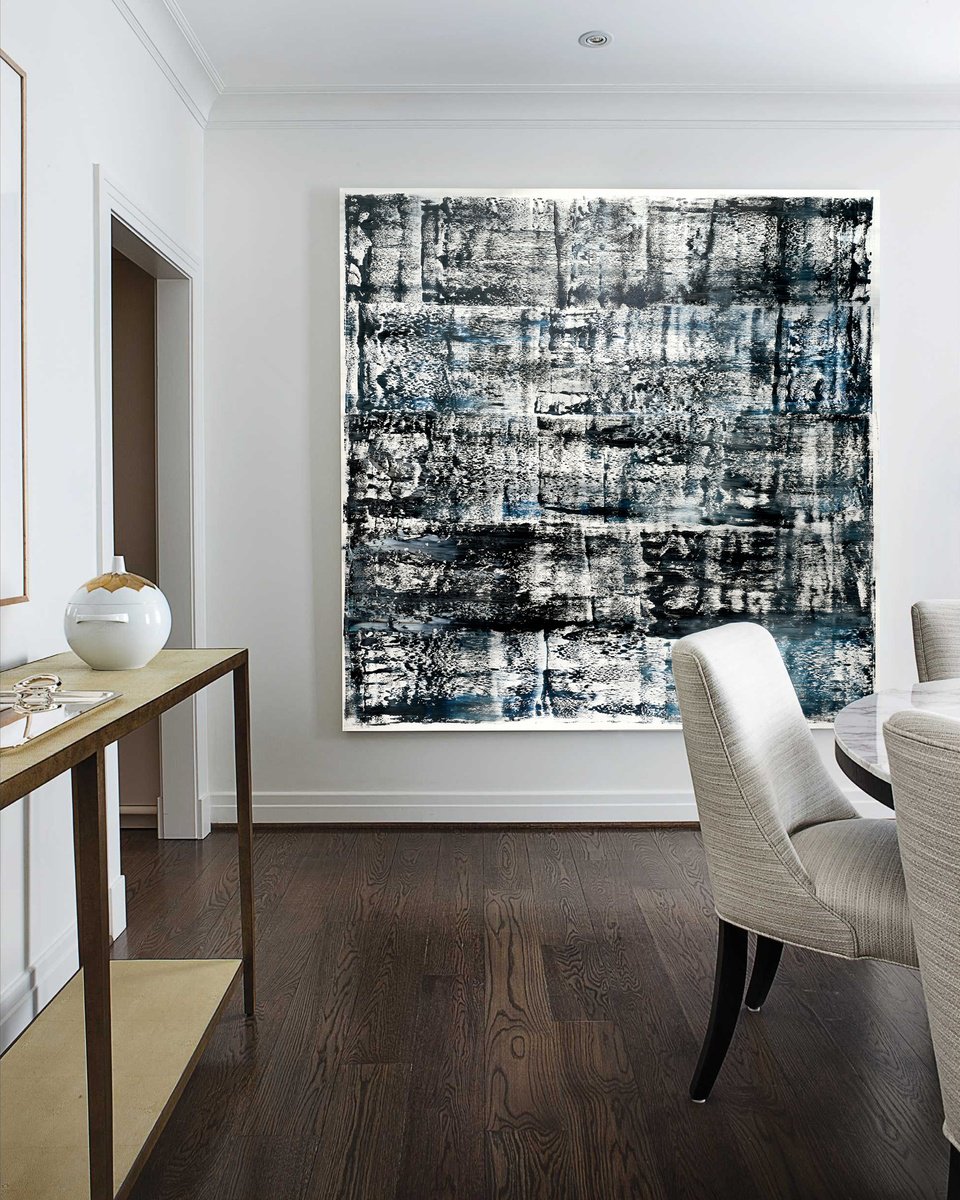 Abstract Oil Painting By Nataliia Sydorova, 75 X 75", Black And White, Original Artwork