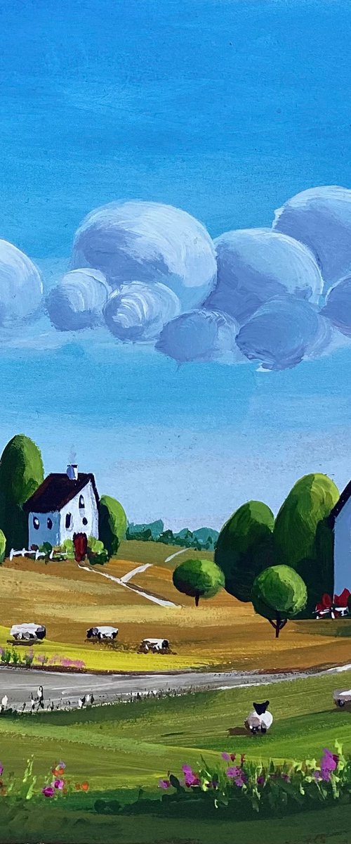 Naive country landscape. by Tetiana Vysochynska