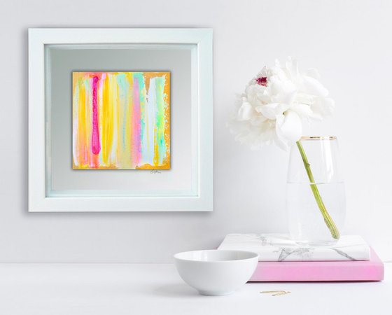 Framed ready to hang original abstract - Spring light