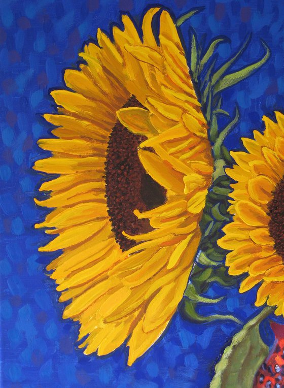 Two Vases of Sunflowers