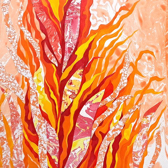 Set of 2 «Flaming Blooms»