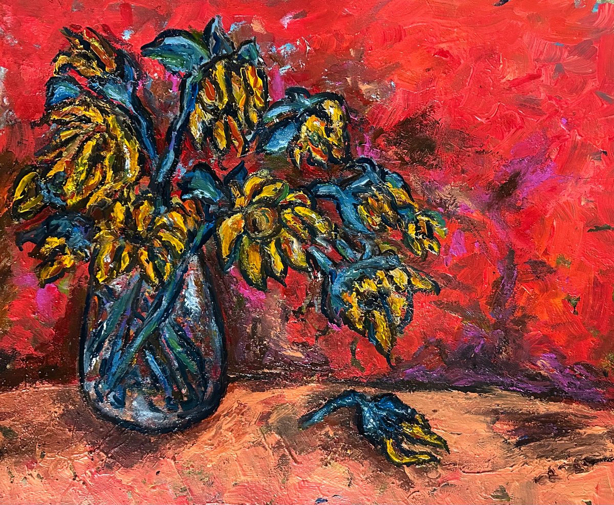 When Sunflowers Bow By Razmik Manoyan, 22 X 19, Artwork For Sale On Artfinder
