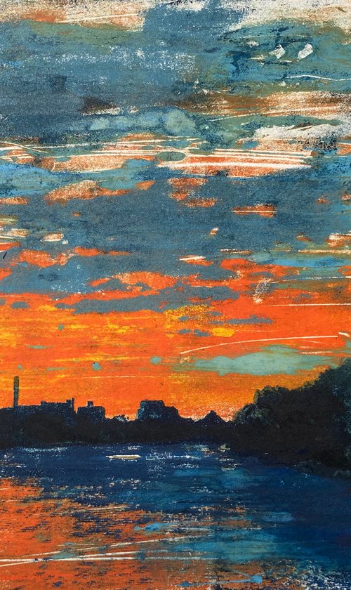 My Ever Changing Moods II (River Thames, Sunset) 4/4 by Diane McLellan
