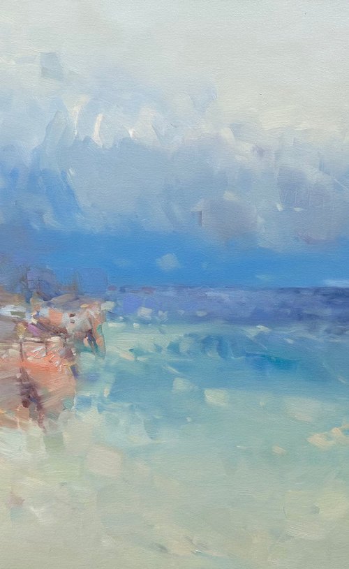 Coastal, Original oil painting, Handmade artwork, One of a kind by Vahe Yeremyan