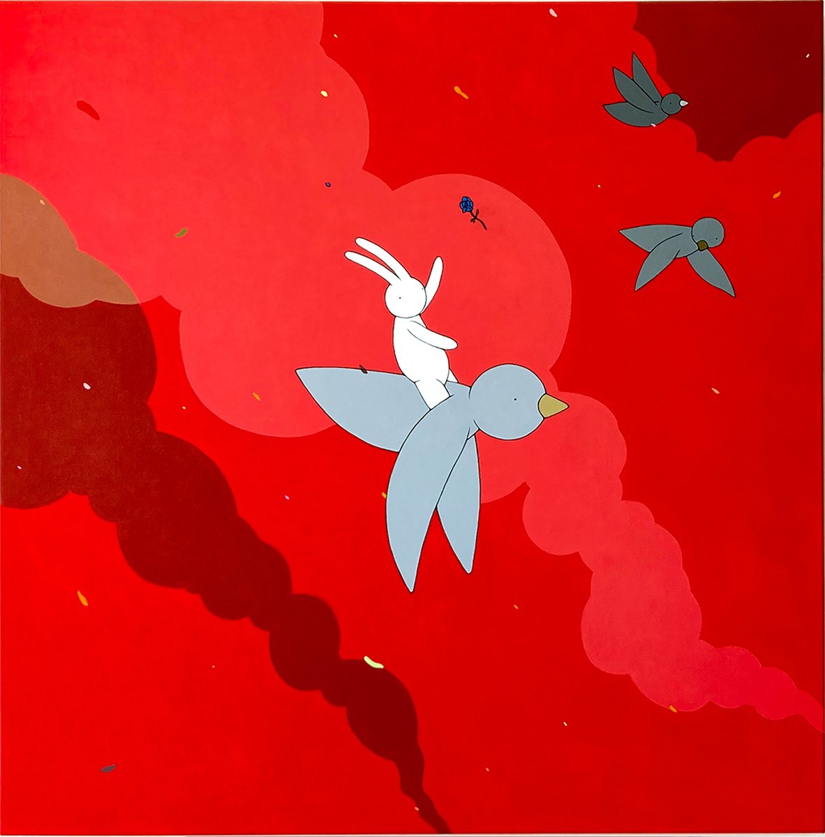 Urban And Pop Animal Acrylic Painting By Mr Clement, 31 X 31", Russet Roulette, Original Artwork