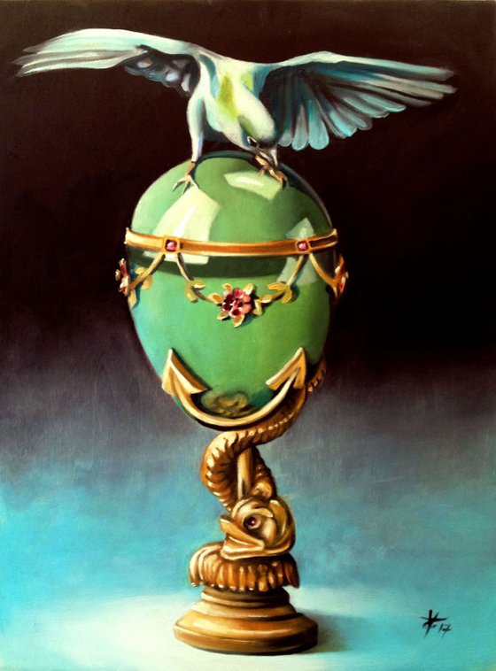 Jade green bird