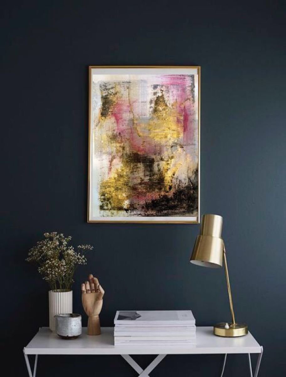 Expressive Abstract Painting By Roberta Cervelli, 17 X 24", Woman, Original Artwork