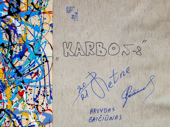 - Karbo N-8 - (W)120x(H)96 cm. Style of JACKSON POLLOCK. Abstract Expressionism Painting