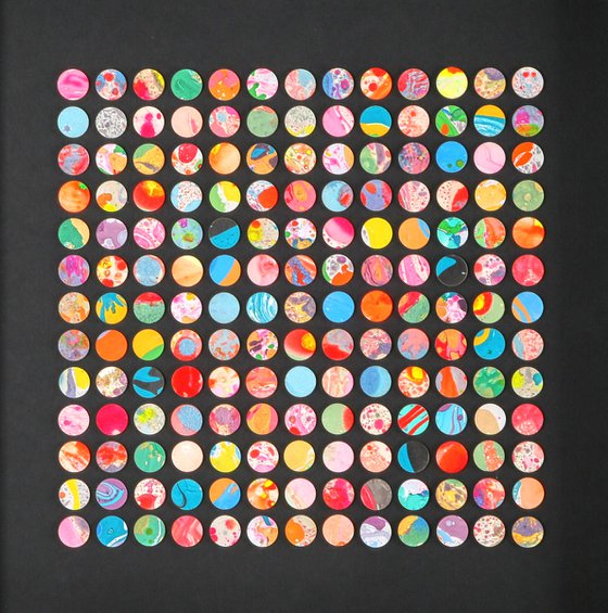 169 marble dots 3D geometric collage painting