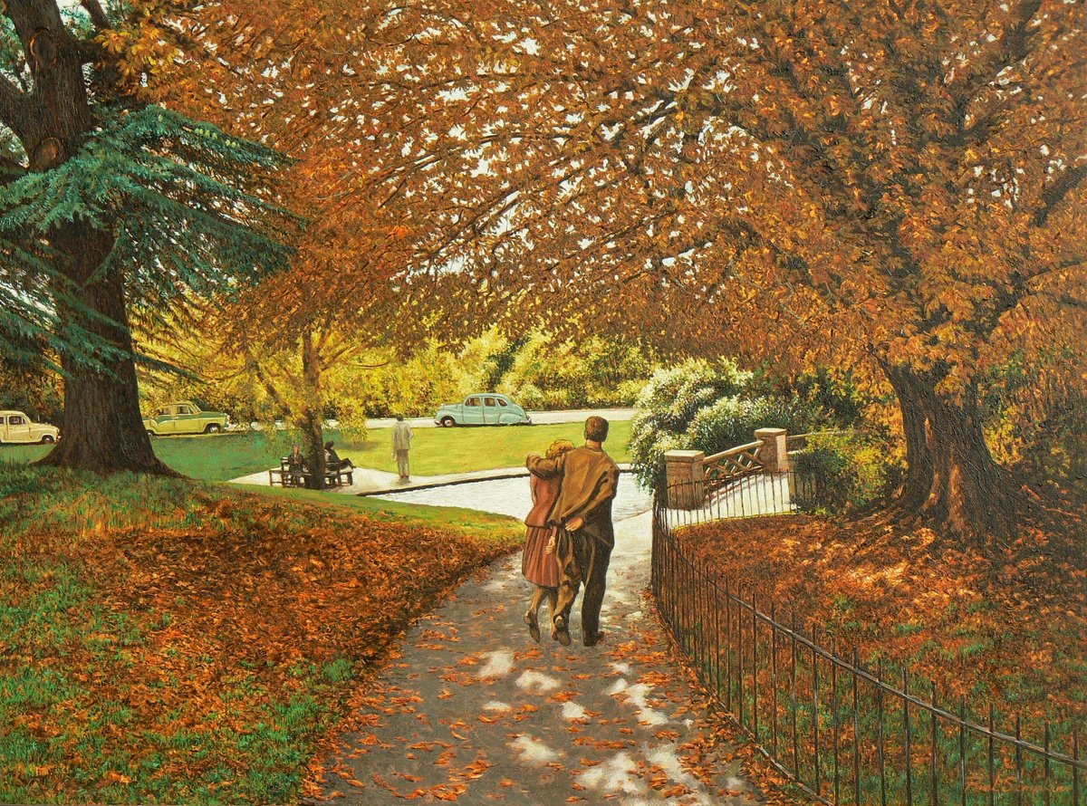 Oil Painting , Autumn Stroll (Bath) By Paul Simpkins, 20 X 16, Artwork For Sale On Artfinder