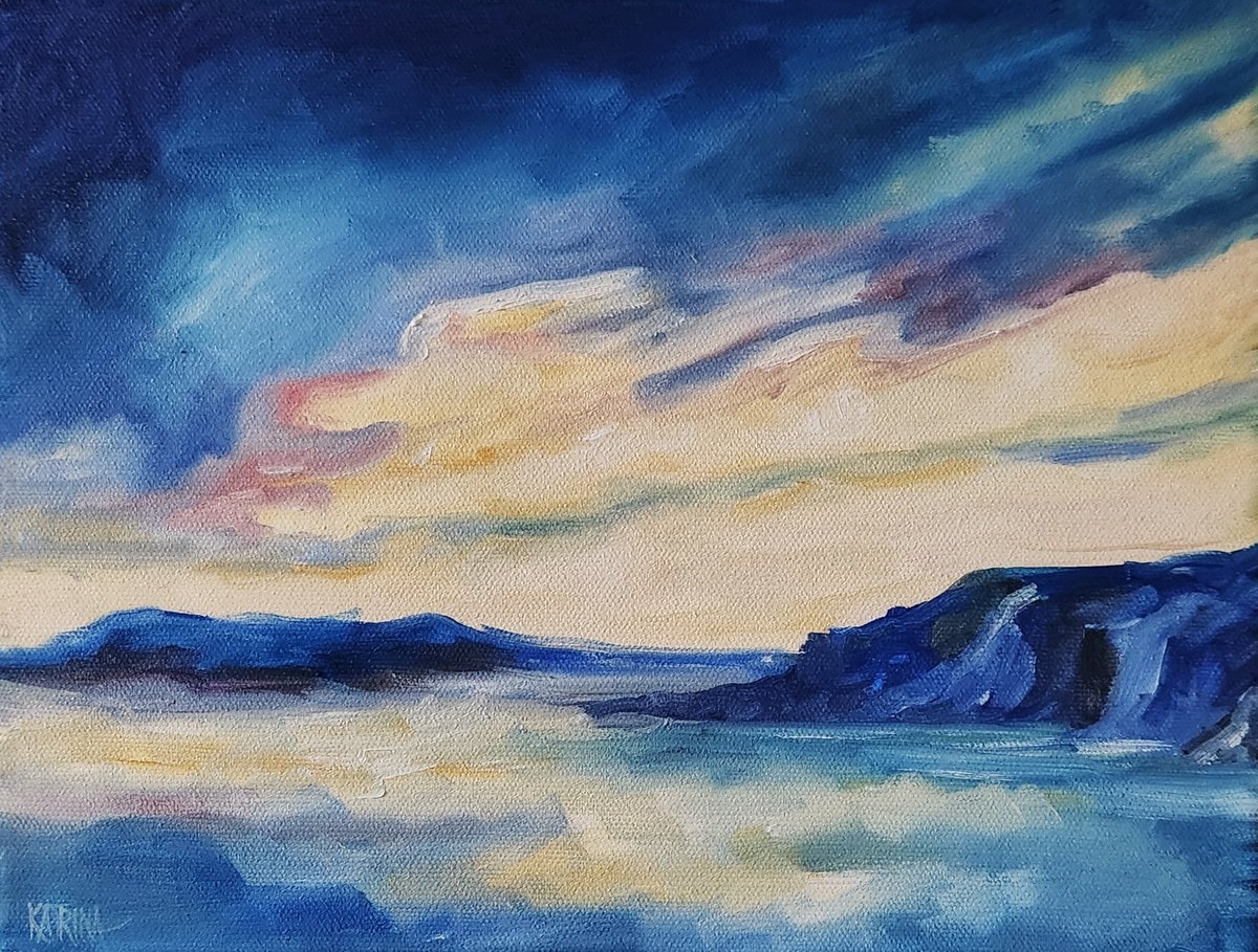 Impressionistic Landscape Oil Painting By Katrina Case, 12 X 9", Returned To Calm, Original Artwork