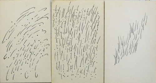 Sketches of Grass, 3 ACEO drawings 7,5x12 cm by Frederic Belaubre