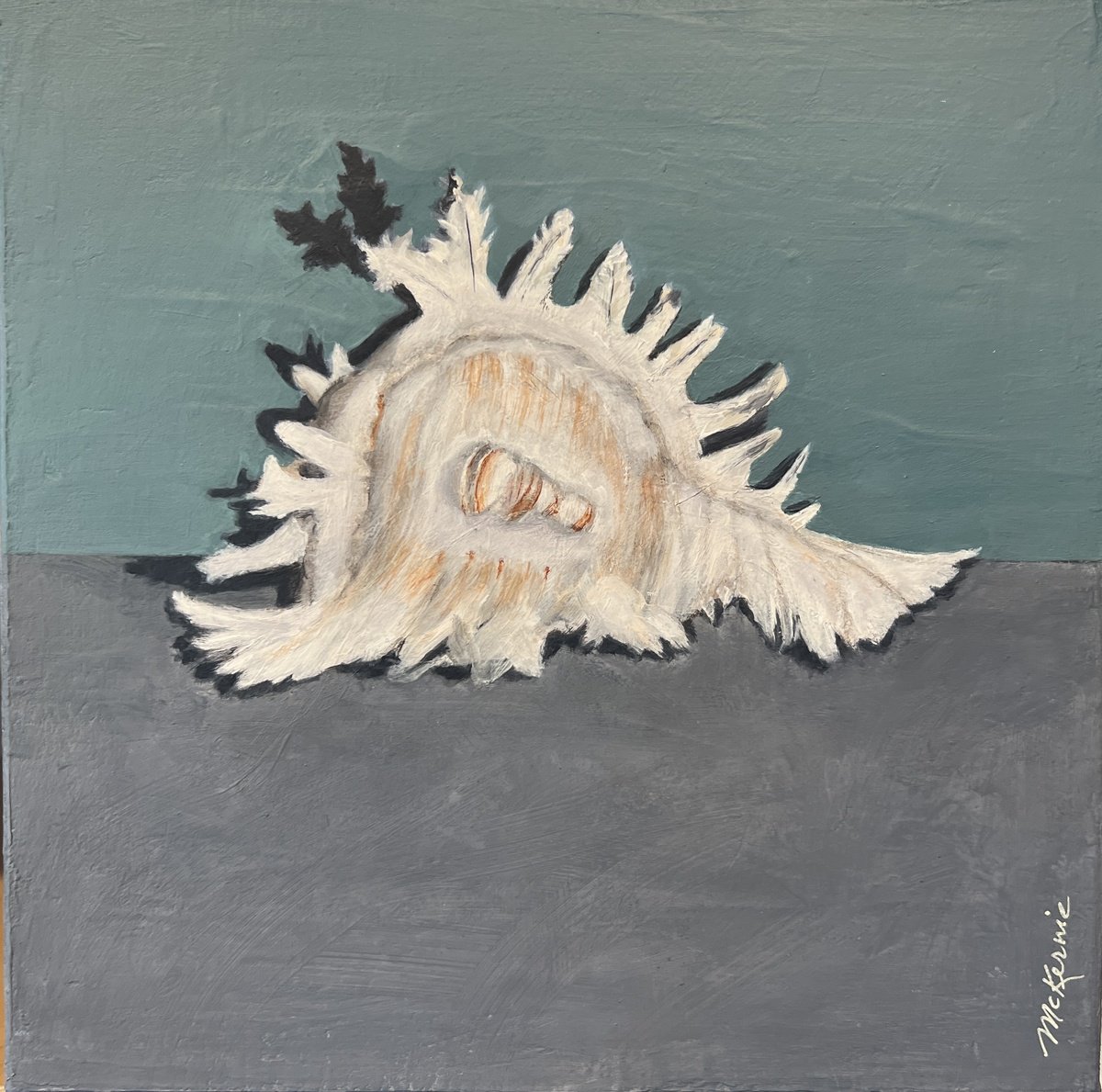 Impressionistic Still Life Acrylic Painting By Maryanne Mckernie, 12 X 12", Marooned, Original Artwork