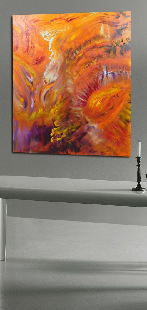 Eternal battle -  70x80 cm, Original abstract painting, oil on canvas by Davide De Palma