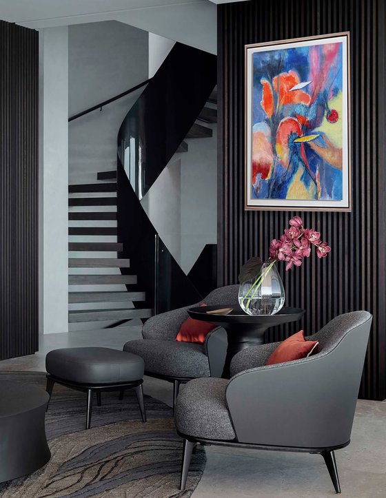 Composition with Red Sun