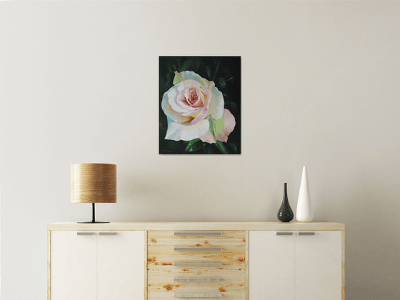 "Unusual rose"  rose flower  liGHt original painting  GIFT (2020)