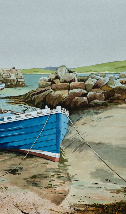 Boats at Eoligarry, Barra by John Kerr