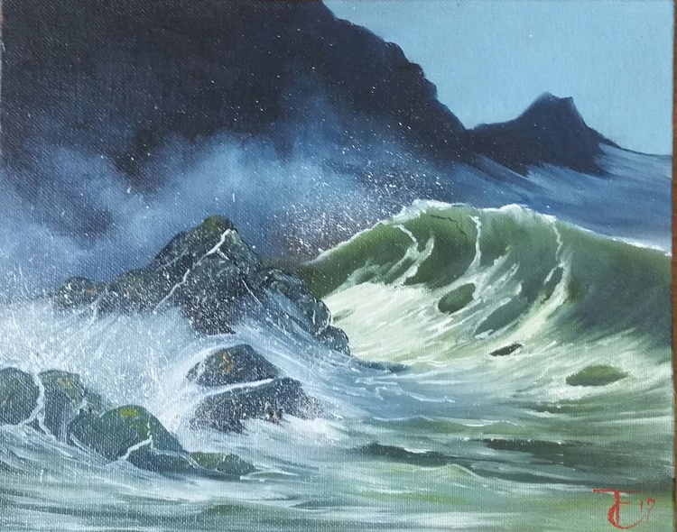 Breaking Waves Oil Painting By Tina Francis Artfinder