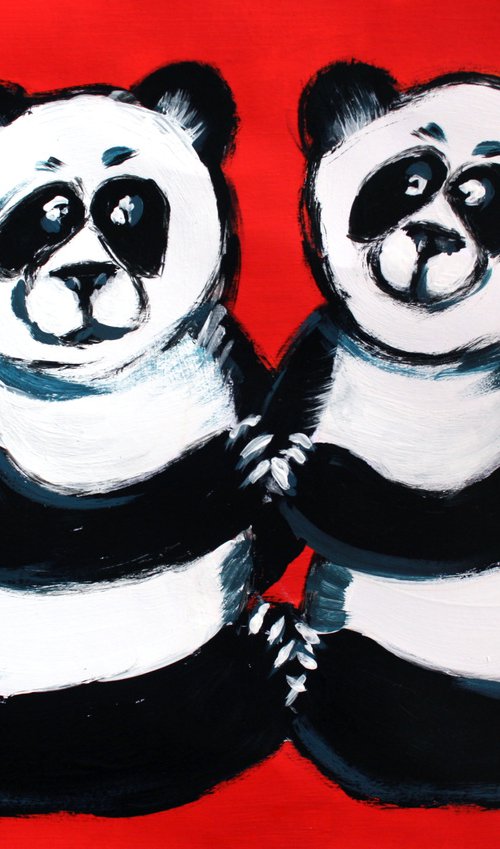 Pandas... /  ORIGINAL PAINTING by Salana Art / Svetlana Samovarova