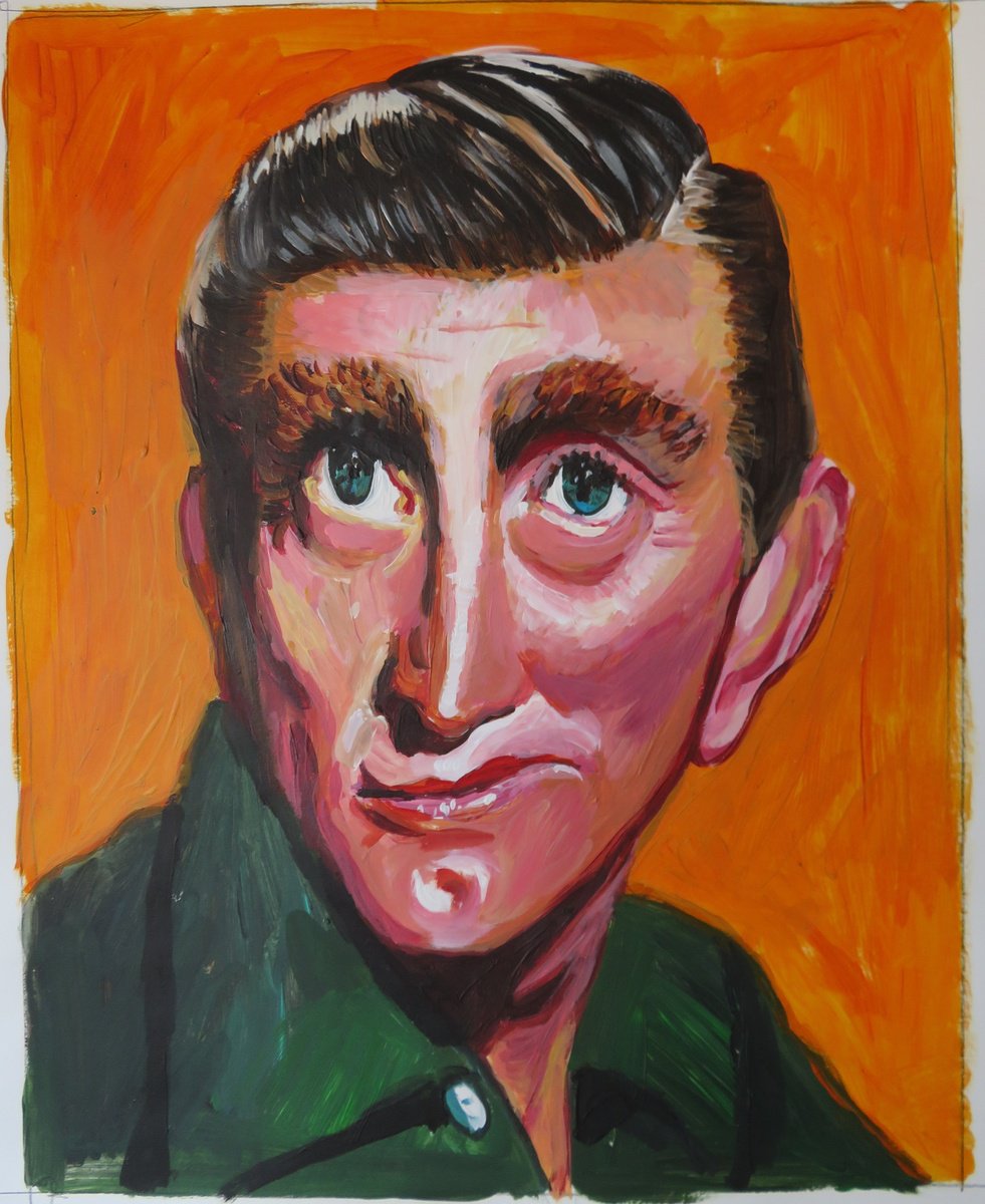 Photorealistic Portrait Acrylic Painting By Stephen Abela, 18 X 24", Kirk Douglas, Original Artwork