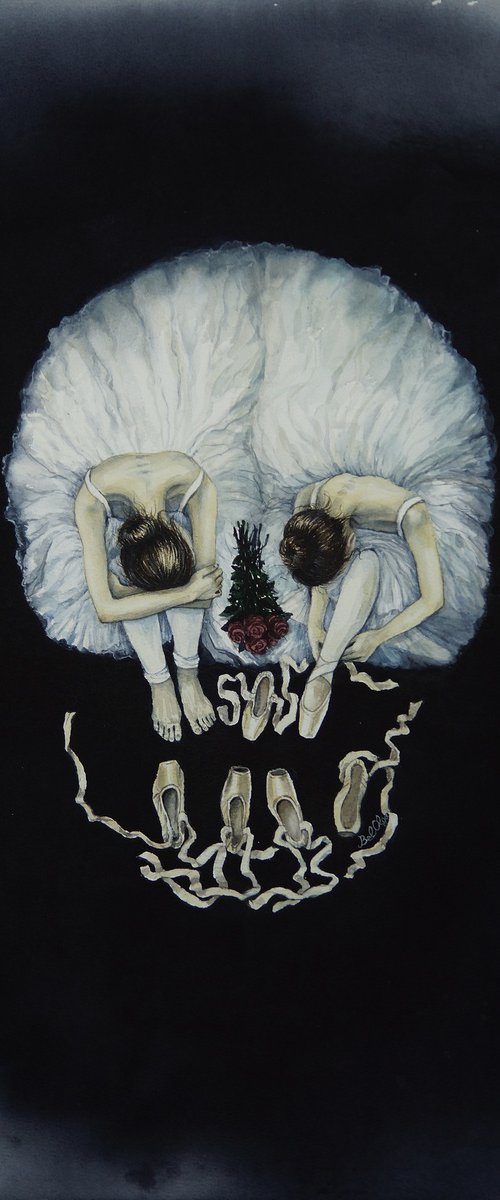 The Fragile Illusion - Ballerinas by Olga Beliaeva Watercolour