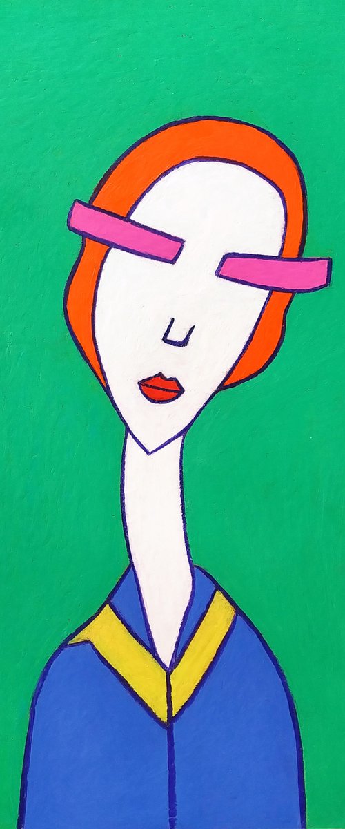 Pop Art Modigliani portrait ver. 5 by Ann Zhuleva