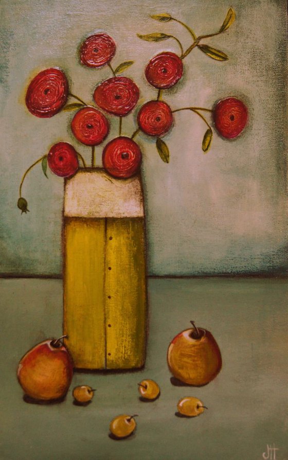 Poppies and Pears..,