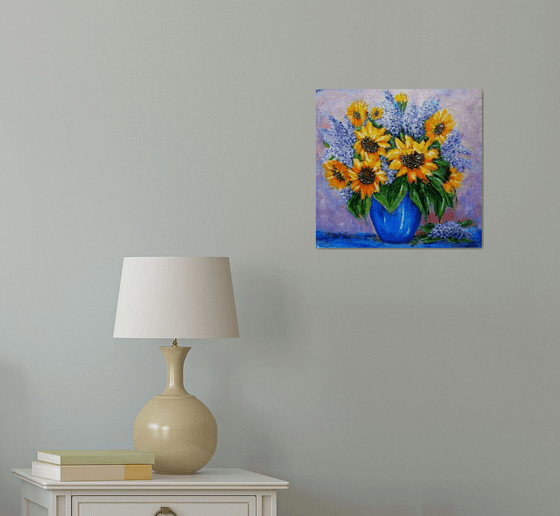 Still life with sunflowers