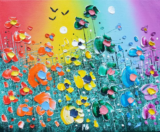 "Rainbow Flowers in Love"