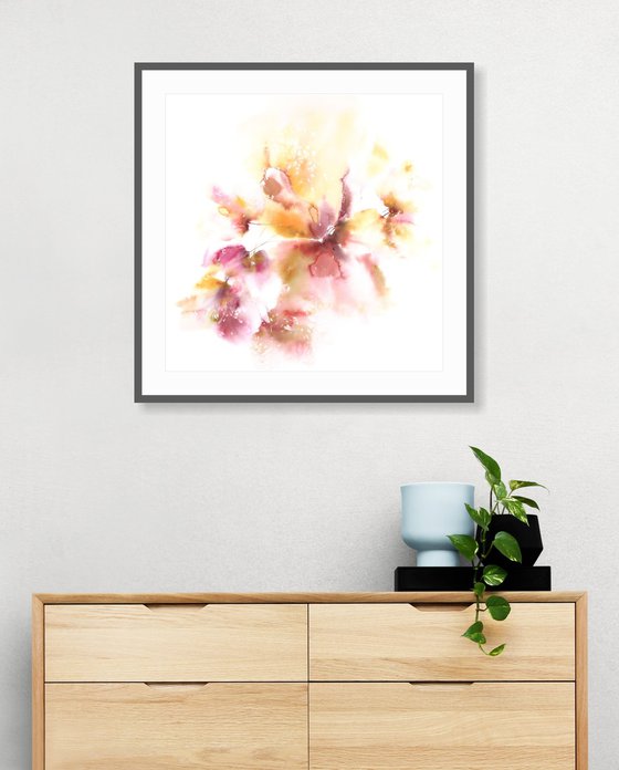 Yellow abstract flowers