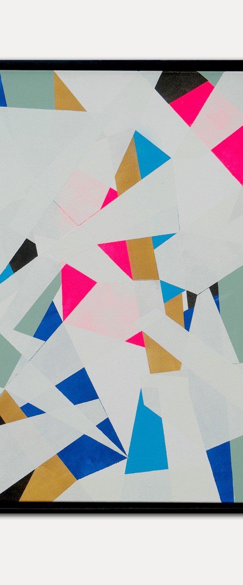 Fractured White and Neon pink by Ronald Hunter
