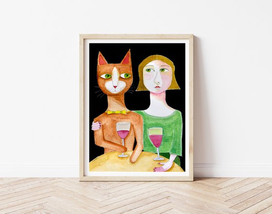 Lady and Cat Best Friends