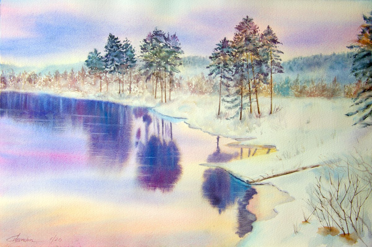 Winter lake by Elena Gaivoronskaia