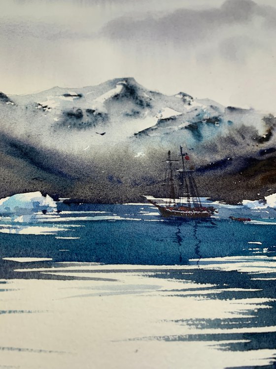 A ship off the arctic coast #2
