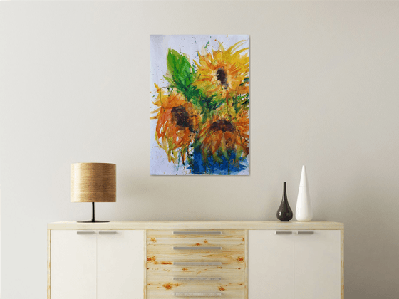 Sunflowers expression... /  ORIGINAL PAINTING