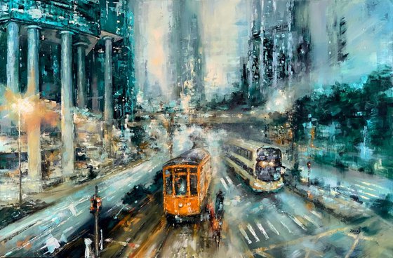 Becoming - Cityscape Oil Painting 120 x 80 cm