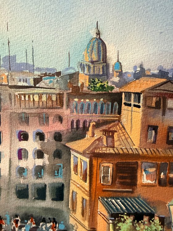 Morning Above the Spanish Steps