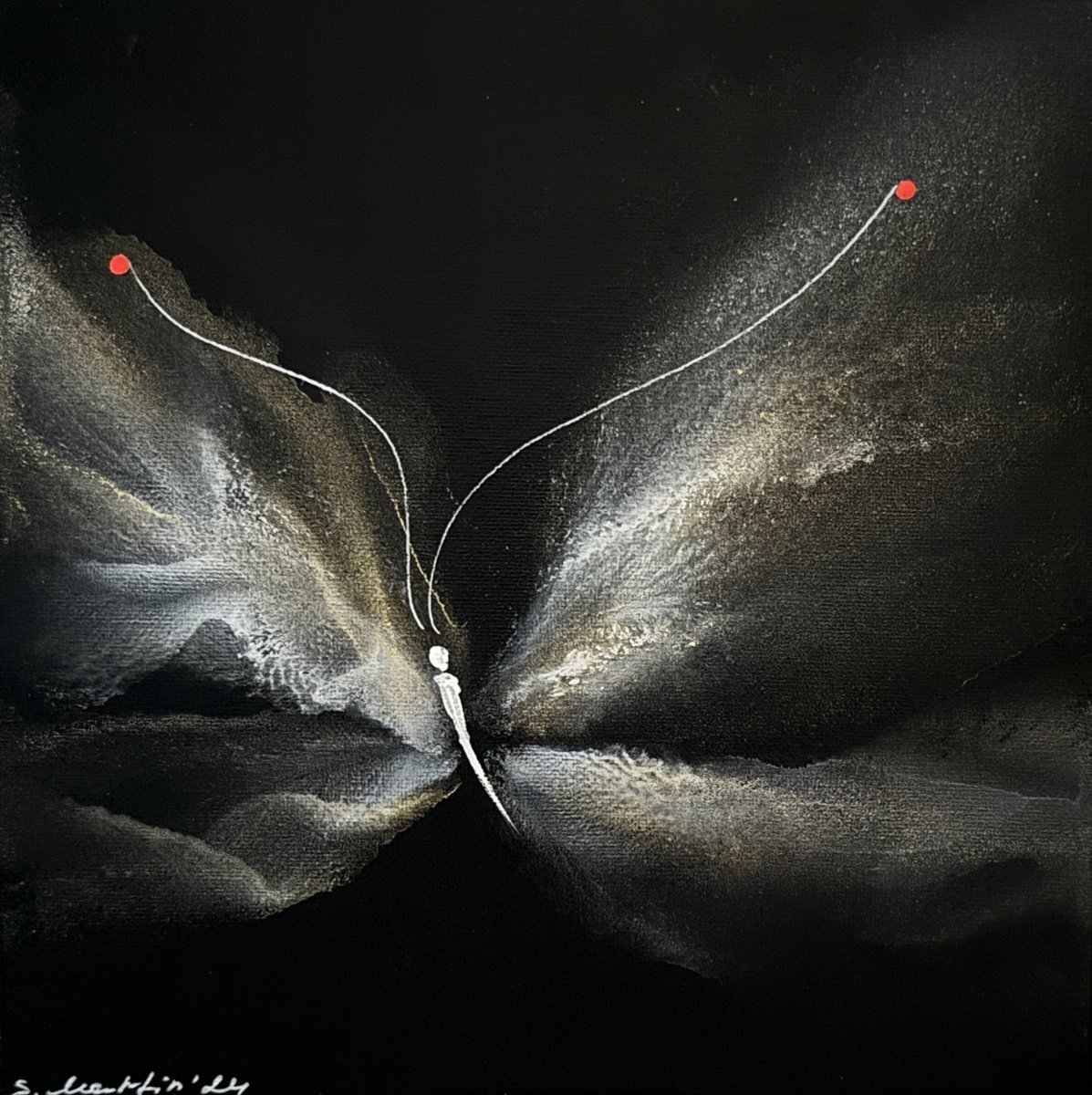 Abstract Animal Painting By Svetlana Martin, 10 X 10", Scattering Dreams-Xi, Original Artwork