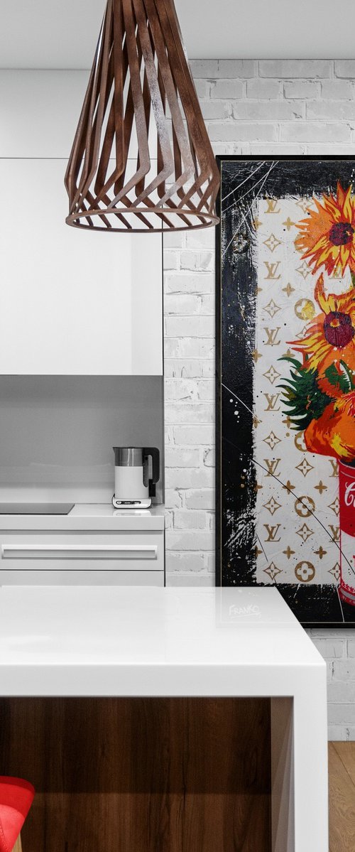 Sunflower Soup 140cm x 100cm Textured Urban Pop Art by Franko