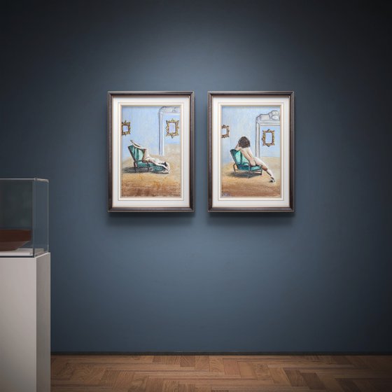 Cutie Naked Woman Soft Pastel