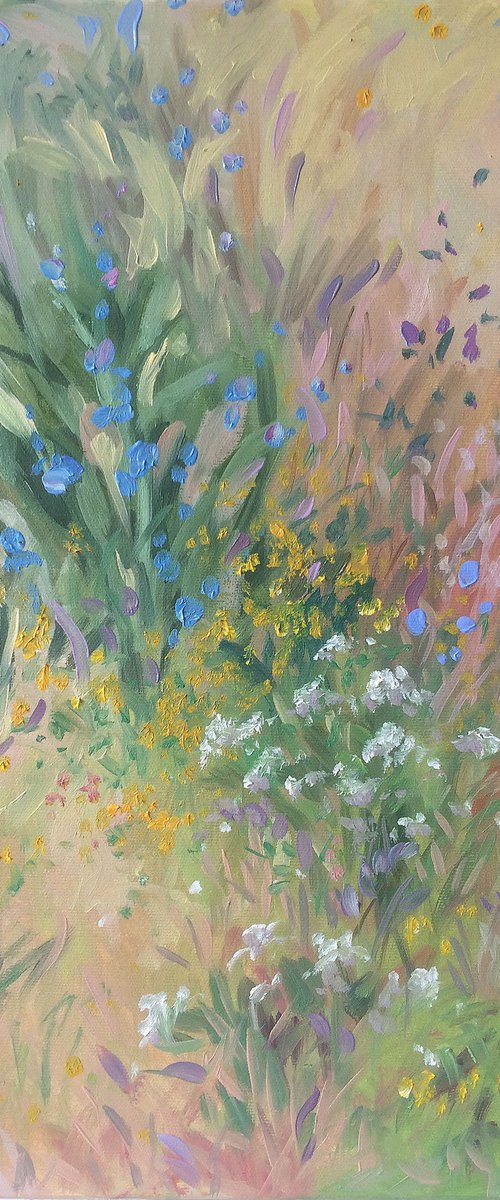 Flowering meadow - blue by Jolanta Czarnecka