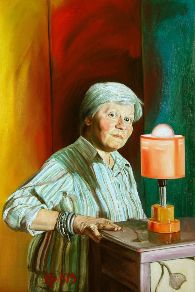 Photorealistic Portrait Oil Painting By Paolo Borile, 12 X 18", The Fortune Teller, Original Artwork