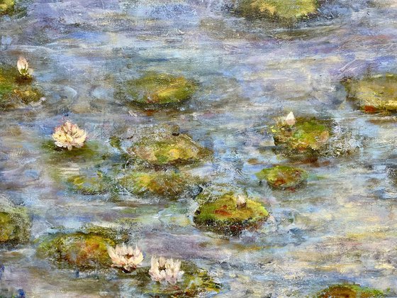 Lilies on a pond